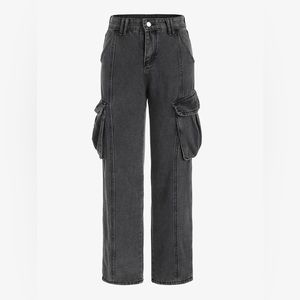 Gray Cargo Pants-Style Jeans